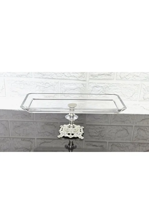 atabey home collection ATABEYÇEYİZSETİ1 3'lü Gümüş Çeyiz Seti & Sunum Seti & Kurabiyelik & Meyvelik & Pasta Servisi