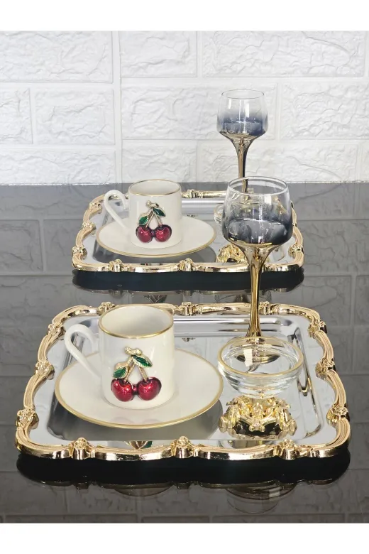 atabey home collection TYC2931DE6E1AC53F1 2 Adet Sunum Tepsisi Gül Çerçeve Gold Şerit-Gümüş Tepsi