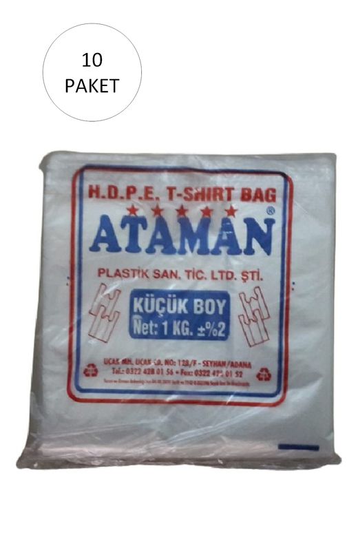 Ataman RT-RYL-HMR11034 Kalın Şeffaf Atlet Poşet Küçük Boy 25X33 Cm 1 Kg (10 Paket-Takriben 1,700 Adet)