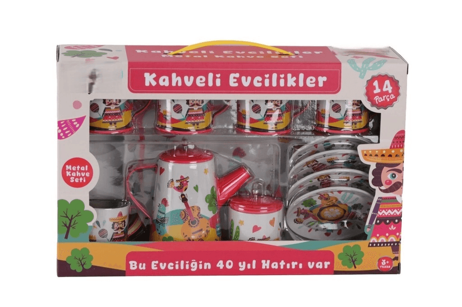 ATF-996-7A-10A 14 PARÇA DESENLİ METAL ÇAY SET