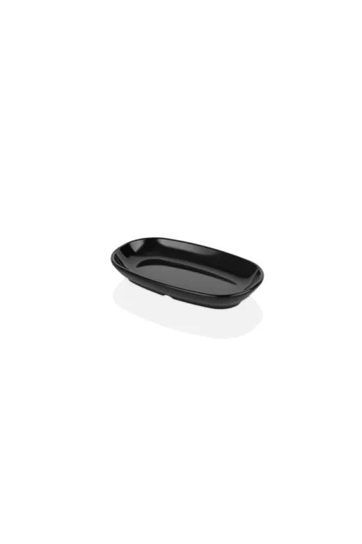 Atlasform S335 Siyah Oval Kayık Tabak 15X9 Cm