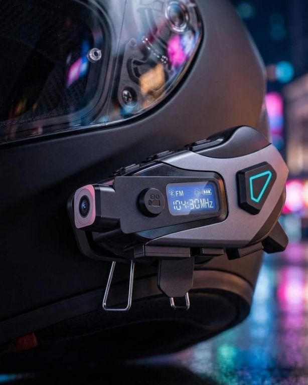 Atlasnua 126013903 Kask İçi Bluetooth Kulaklık Kamera Özellikli Uzun Pil Ömrü Ve Su Geçirmez