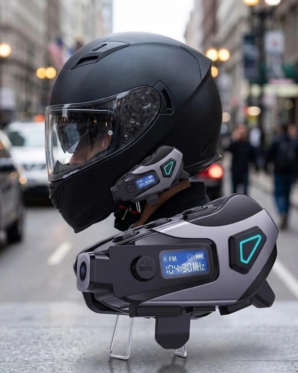 Atlasnua 126013927 Motosiklet Kask Bluetooth Kulaklık Uzun Pil Ömrü Kamera Ve Sesli Komut Destekli