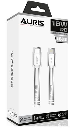 Auris Ars-Cb40 18W Usb-C Lightning Eco 1Mt Şarj Data Veri Kablosu