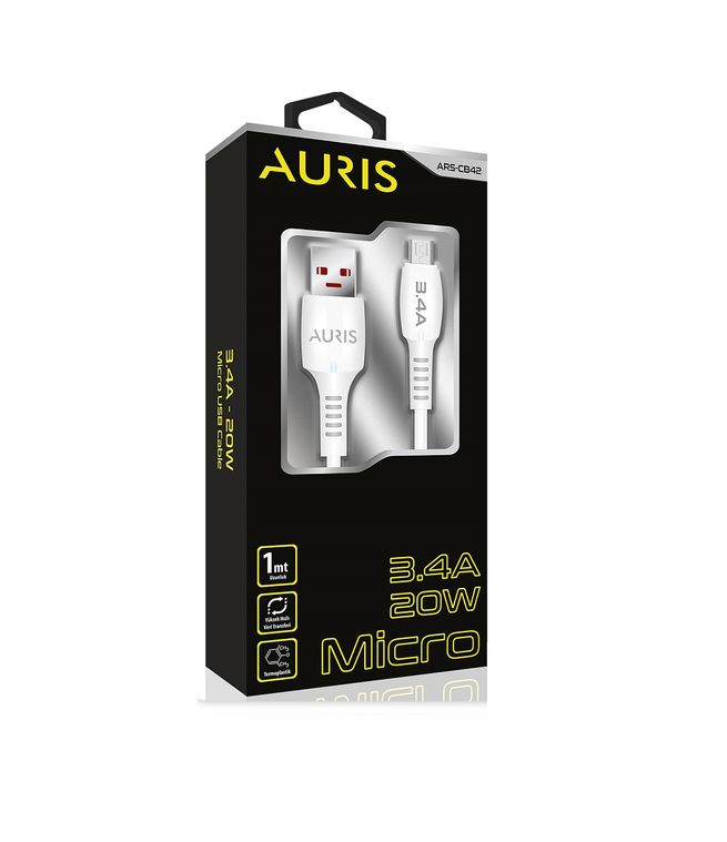 Auris Ars-Cb42 Micro Kablo 20W-3.4A Şarj Data Kablosu