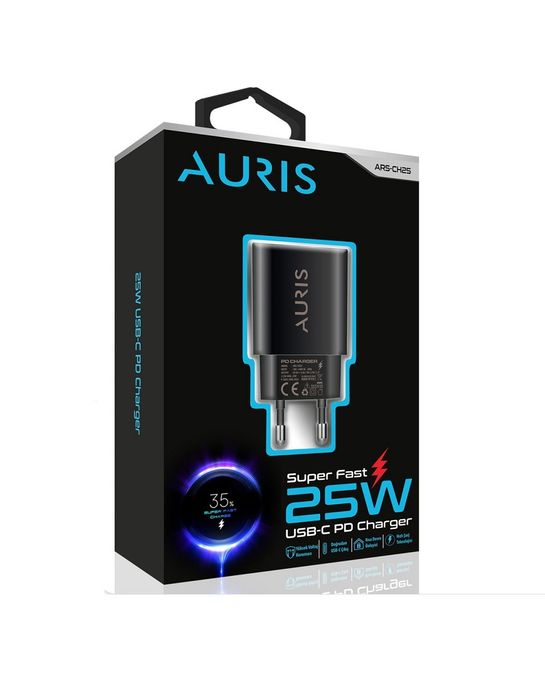 Auris Ars-Ch25 25W Type-C Çıkışlı Şarj Adaptörü