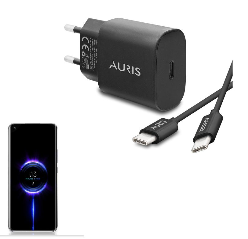 Auris ARS-CH25 Pd Turbo 25W Type-C To Type-C Şarj Kablosu Ve Başlık Hızlı Şarj Seti