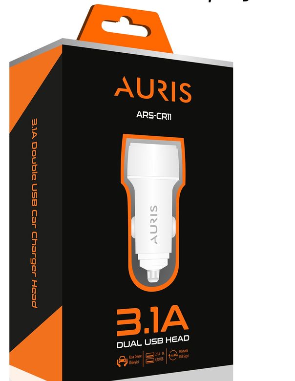 Auris Ars-Cr11 Metal Double Usb Çıkışlı Oto Şarş Başlığı