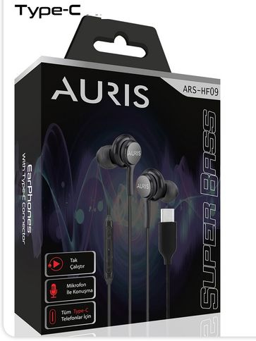 Auris Ars-Hf09 Type-C Kulaklık Note 10 Kablolu Kulak İçi Kulaklık