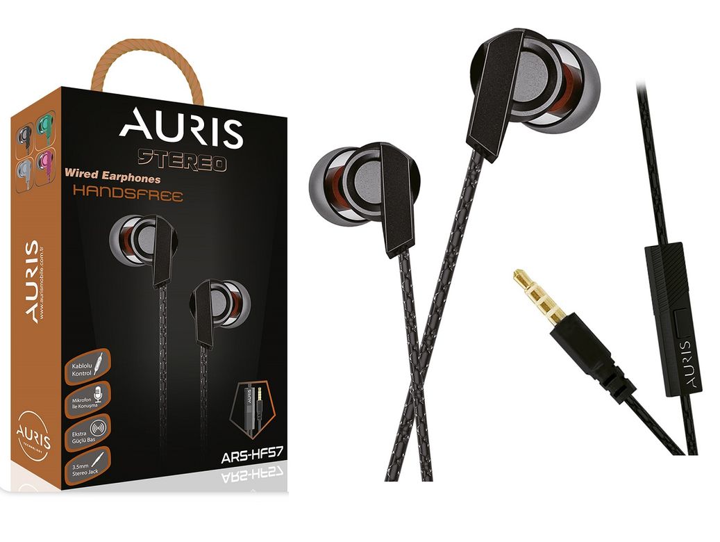 Auris Ars-Hf57 Mikrofonlu 3.5Mm Kumandalı Kulakiçi Kablolu Kulaklık