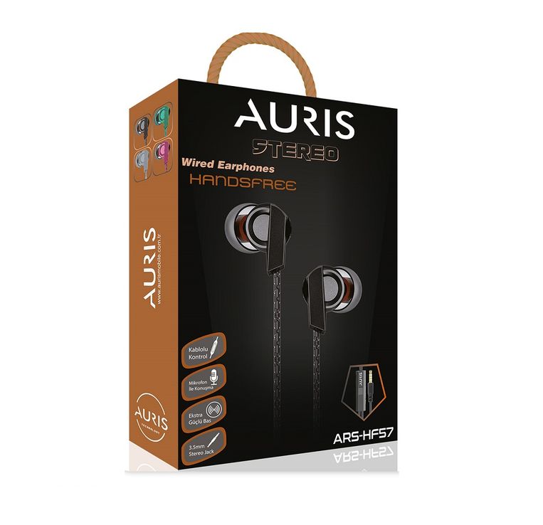 Auris Ars-Hf57 Mikrofonlu 3.5Mm Kumandalı Kulakiçi Kablolu Kulaklık