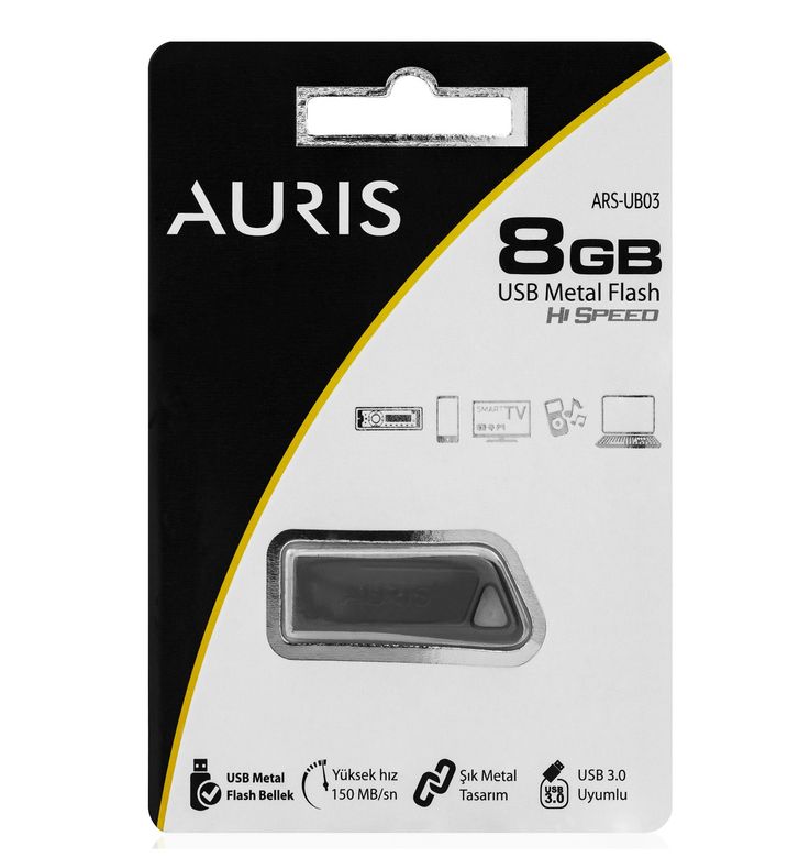 Auris Ars-Ub03 8Gb Usb Metal Flash Bellek