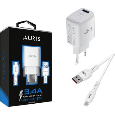 Auris Ch40 Type-C 1 Metre Kablo Uzunluğu 3.4A Şarj Aleti