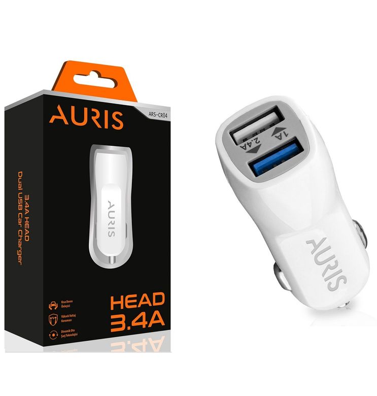 Auris Cr04 3.4A Oto Kafa Araç İçi Şarj Aleti