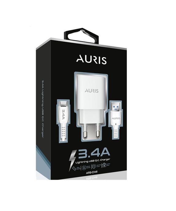 Auris Şarj Aleti Seti İphone Lightning Usb Kablo Ve Başlık Ars-Ch41