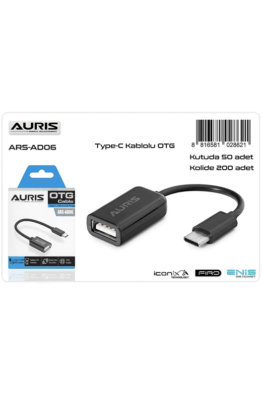 Auris Type-C To Otg Kablolu Dönüştürücü Ars-Ad06