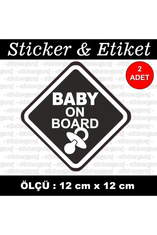 auto babystick1 Arabada Bebek Var Sticker - Araba Motosiklet Kask Cam Laptop Uyumlu Etiket
