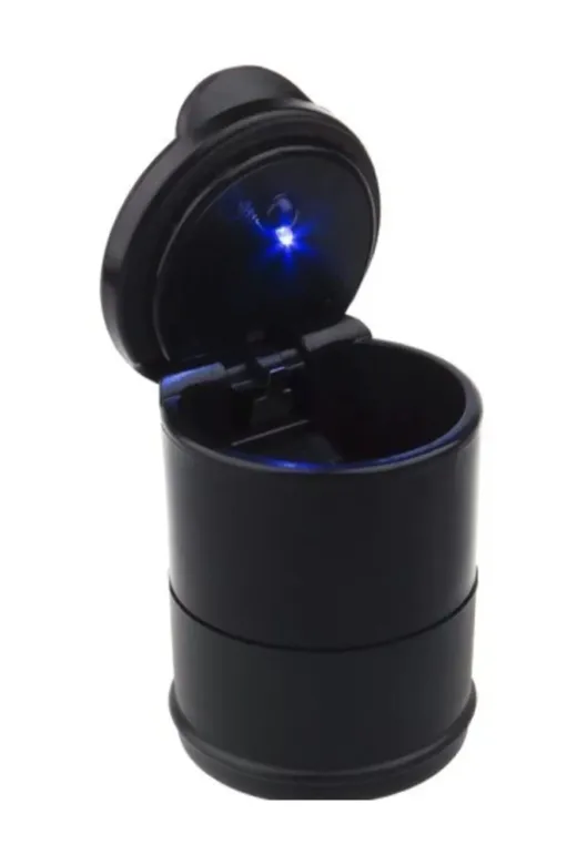 Autokit 755 146 Universal Oto Araç Içi Mavi Led Işıklı Küllük Araba Kül Tablası Çöp Kovası