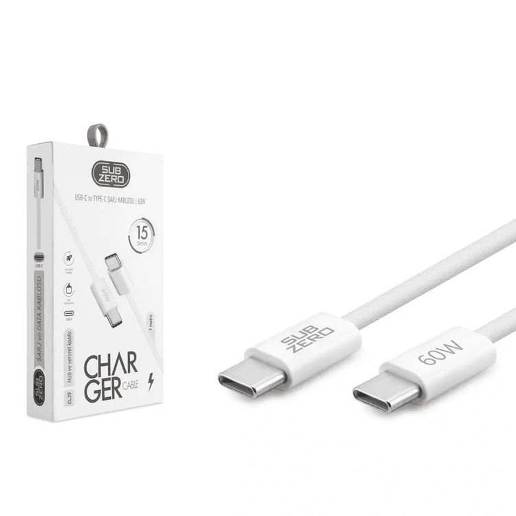 AV84egNEpl Subzero Cl35 60W 1Metre İphone15 Type-C To Type-C Pd Şarj Kablosu Örgülü