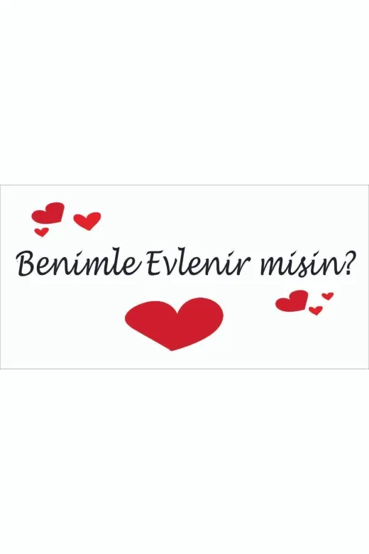 avrupakutu avrupakutuevlilik2 Evlilik Teklifi Pankart Afiş , Benimle Evlenir Misin Branda Afiş 125Cm X 60Cm