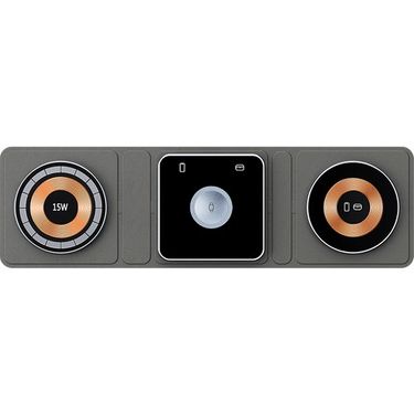 AW14 Acl 3In1 15W Çoklu Kablosuz Magsafe Kulaklık Saat Telefon Şarj Standı Apple Watch Iphone Samsung Uyumlu