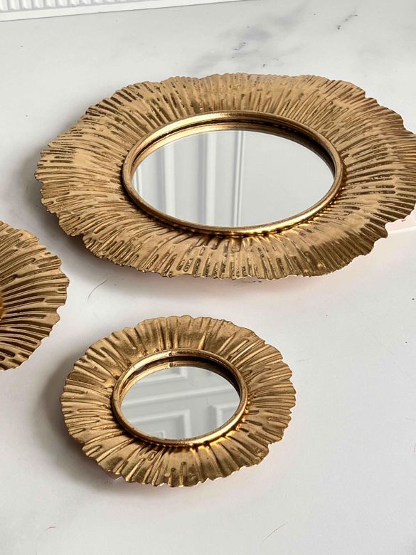 ay04650512 Aura Gold 3'lü Dekoratif Ayna Seti
