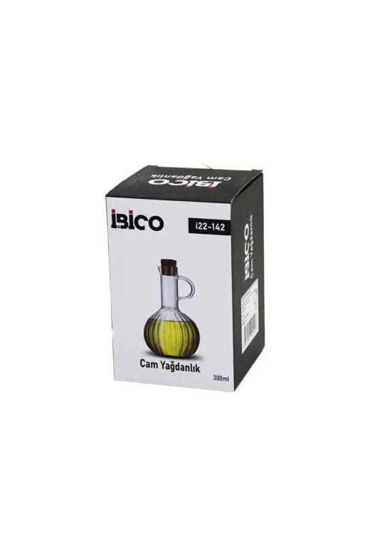 Ayder Timya P200036S4508 Mini Cam Yağdanlik Çizgili Desen 300Ml Ahşap Bambu Mantar Tipa (Timya/go1395) 200036