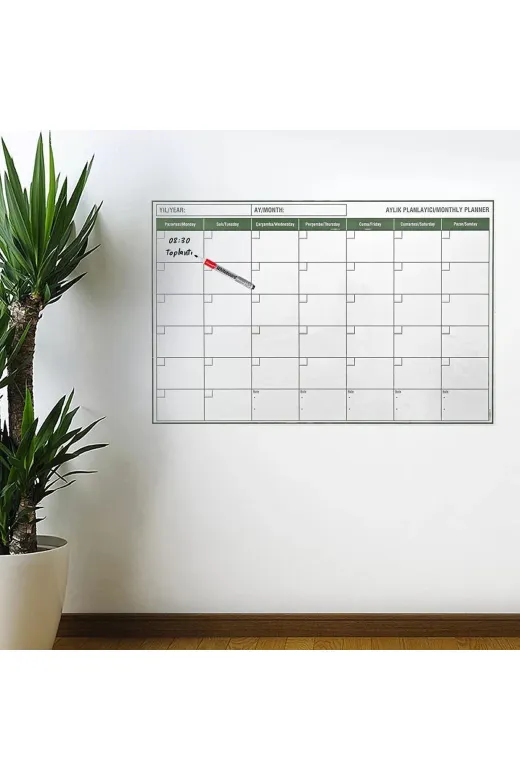 Ayder Timya P204604S3532 Manyetik Yapışkanlı Bir Aylık Program Planlayıcı Takvim 85X56 Cm (Timya/go1395) 204604