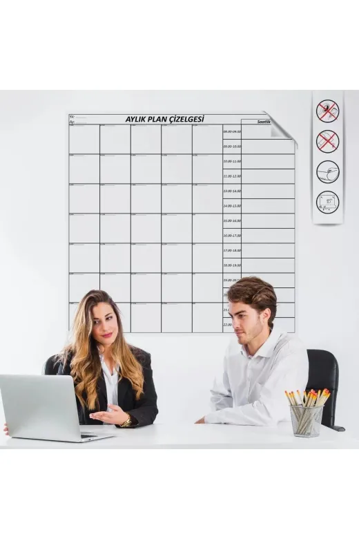 Ayder Timya P204617S2798 Aylık Planlayıcı Manyetik Duvar Stickerı Takvim Plan Çizelgesi (Timya/go1395) 204617