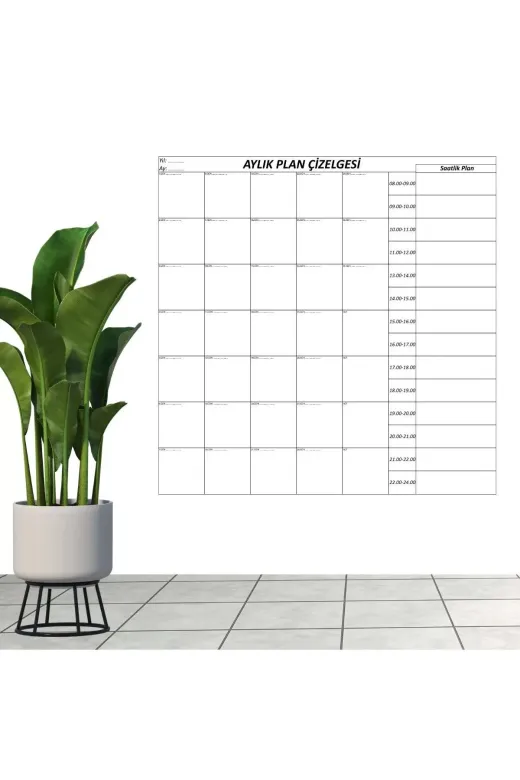 Ayder Timya P204617S2798 Aylık Planlayıcı Manyetik Duvar Stickerı Takvim Plan Çizelgesi (Timya/go1395) 204617