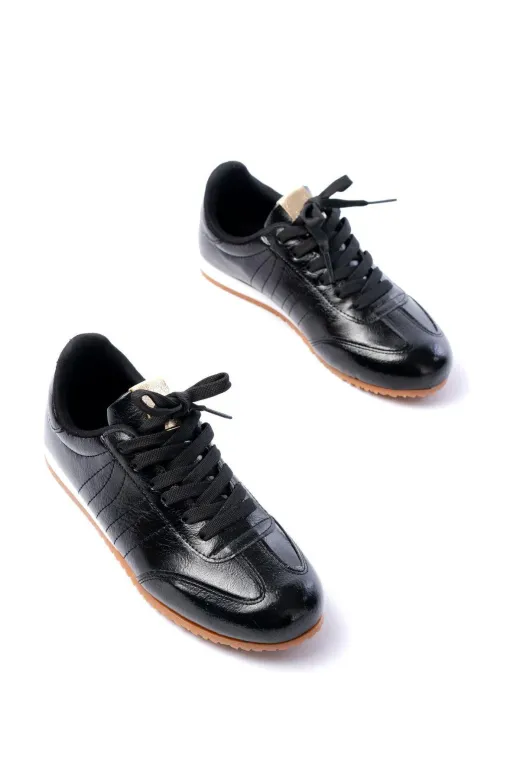 Aymood 142461aym M-1009 Siyah Rugan Bağcıklı Günlük Kadın Spor