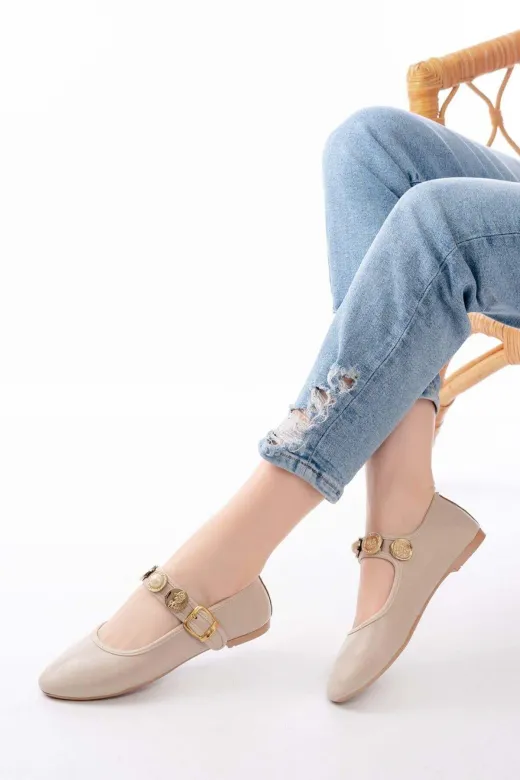Aymood 6363aym İnf-6363 Bej Baret Tokalı Günlük Ayakkabı