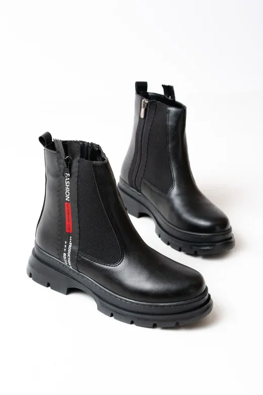 Aymood ASM-086aym Asm-086 Siyah Fashion Aksesuarlı Fermuarlı Günlük Kadın Bot