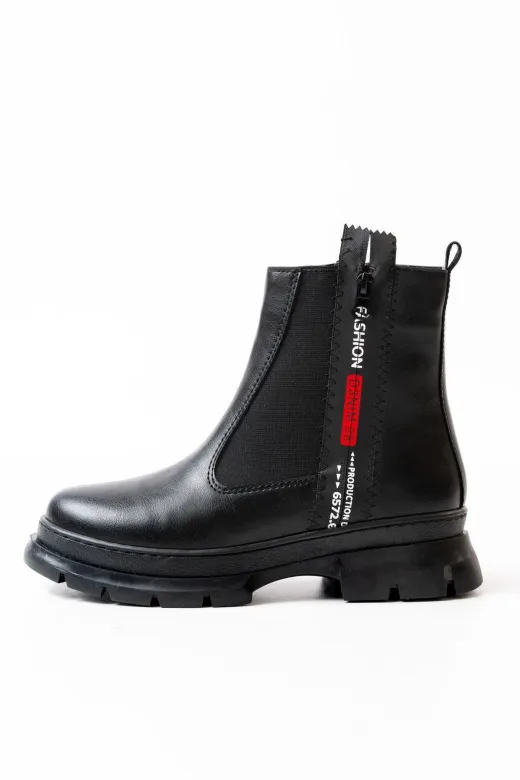 Aymood ASM-086aym Asm-086 Siyah Fashion Aksesuarlı Fermuarlı Günlük Kadın Bot