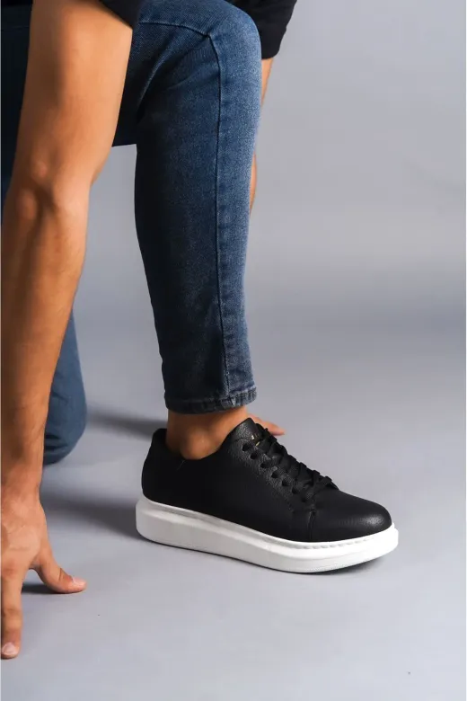 Aymood AYMSLW151 Slw151 Boost Bağcıklı Cilt Erkek Günlük Sneaker Ayakkabı Bt Siyah