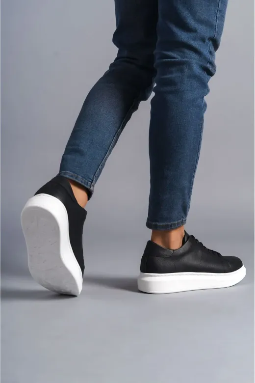 Aymood AYMSLW151 Slw151 Boost Bağcıklı Cilt Erkek Günlük Sneaker Ayakkabı Bt Siyah