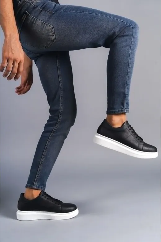 Aymood AYMSLW151 Slw151 Boost Bağcıklı Cilt Erkek Günlük Sneaker Ayakkabı Bt Siyah