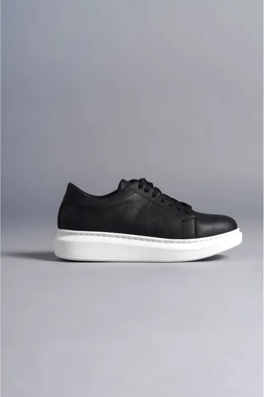 Aymood AYMSLW151 Slw151 Boost Bağcıklı Cilt Erkek Günlük Sneaker Ayakkabı Bt Siyah