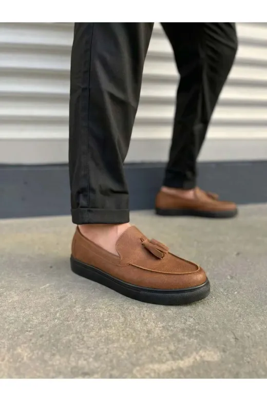 Aymood JY153AYM Jy153 Bloom Bağcıksız Püsküllü Cilt Erkek Günlük Spor Klasik Ayakkabı Cst - Taba