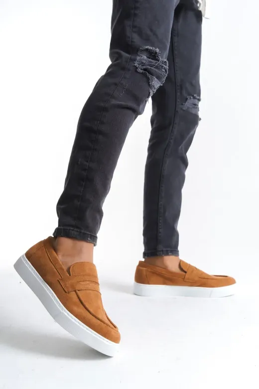 Aymood SLW180AYM Slw180 Estilo X Bağcıksız Süet Erkek Günlük Spor Klasik Ayakkabı Bt Taba