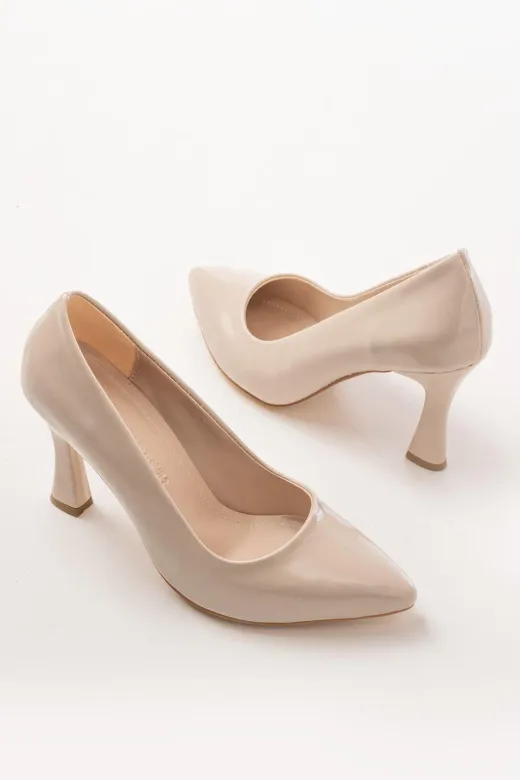 Aymood ST-001aymm St-001 Bej Rugan Günlük 9 Cm Topuklu  Stiletto Ayakkabı