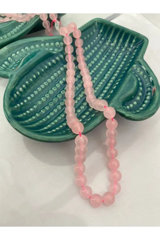 AYSHO PKUVDİZİ Pembe Kuvars Doğal Taş Dizi (8 Mm) (Sertifikalı)