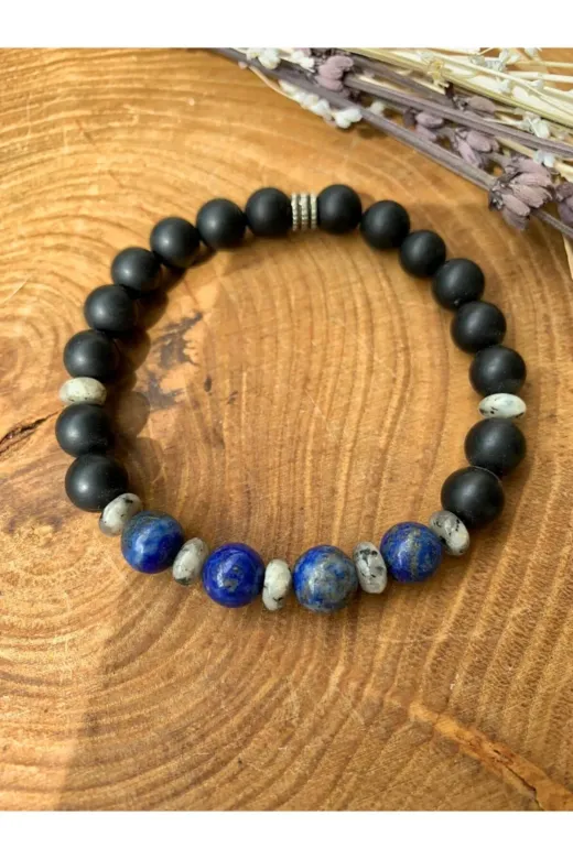 AYZE DOĞALTAŞ ayzekampanya7 Lapis Lazuli , Jasper Ve Oniks Bileklik