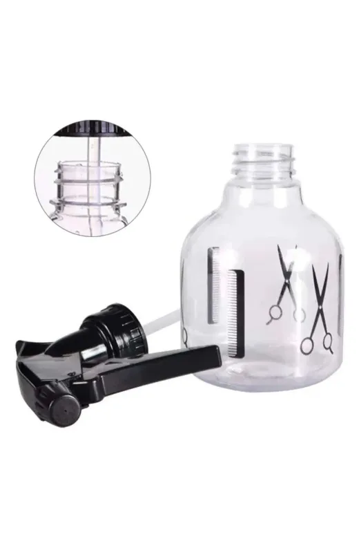 azuresoft 9033444282122SMGA Profesyonel Berber Kuaför Sprey Tetikli Püskürtücü Şeffaf Boş Fısfıs Şişe Plastik  250 Ml-Bf102