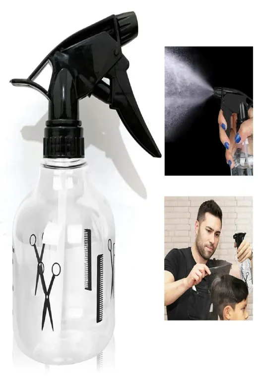 azuresoft TYBOLN83IQTZ97UI92 Profesyonel Berber Kuaför Sprey Tetikli Püskürtücü Şeffaf Boş Fısfıs Şişe Plastik  250 Ml-Bf102