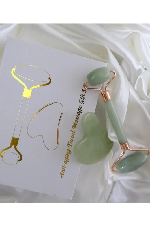 azy yazal azy13524532 Aventurin Gua Sha Ve Face Roller Set