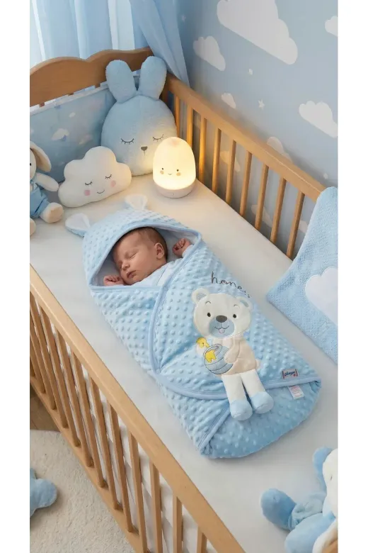 Baby Clime 0–9 Ay Nohut Kundak Battaniye - İsimli Erkek Uyku Tulumu - Ayıcık Modeli