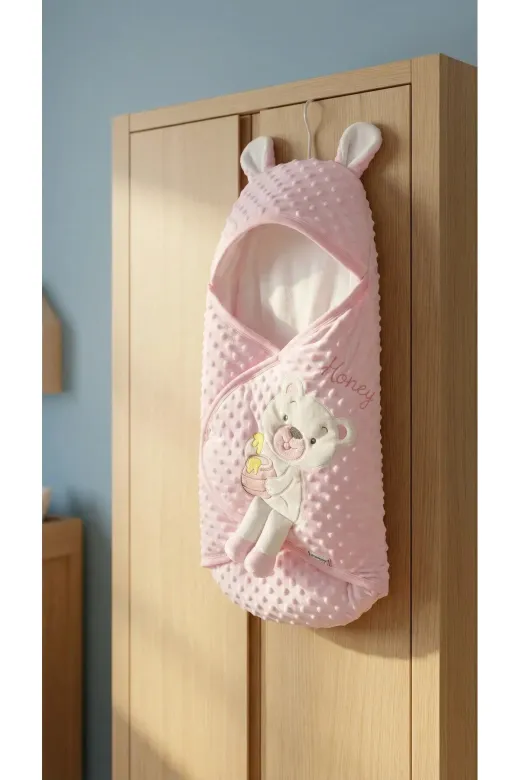 Baby Clime 0–9 Ay Nohut Kundak Battaniye - İsimli Kız Uyku Tulumu - Ayıcık Modeli