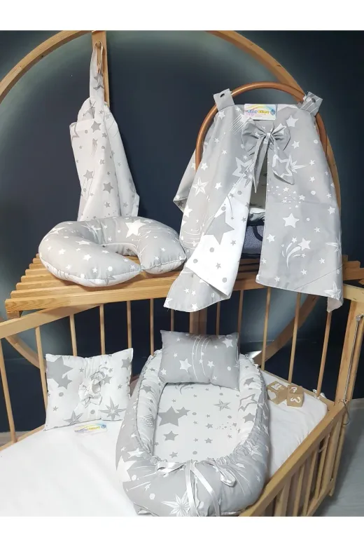 Baby Clime 7PARÇA-2. 7 Parça Bebek Seti – Babynest Anne Yanı Yatak, Puset Takımı, Emzirme Yastığı Ve Minderi