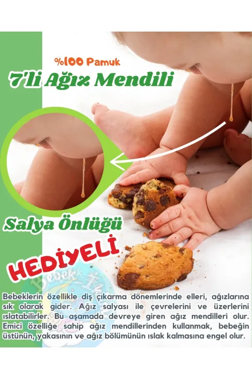 Baby Clime AB-7PENYE-2. 7'li Bebek Ağız Mendili - 22X22 Cm Yumuşak Penye Kumaş Ağız Bezi - Gökyüzü Serisi (Mavi Tonlar)